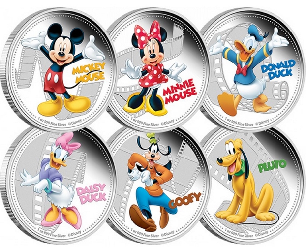 The one ounce silver coins in the Disney and Friends series are iconic collectors pieces.