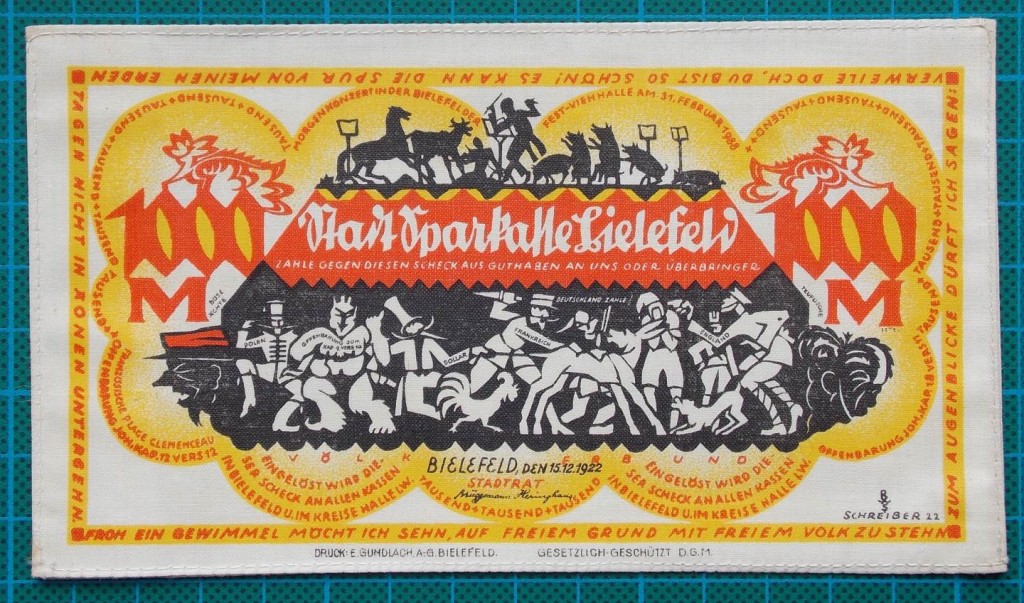 A stunning silk banknote produced in Bielefeld Germany