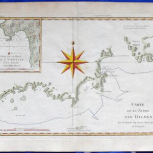 1777 Antique Map of Tasmania - Bonne