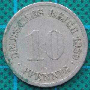 1889 DEUTSCHES REICH TEN PFENNIG COIN