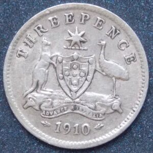 1910 Australia Threepence - King Edward VII -A