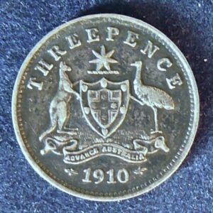 1910 Australia Threepence - King Edward VII -B