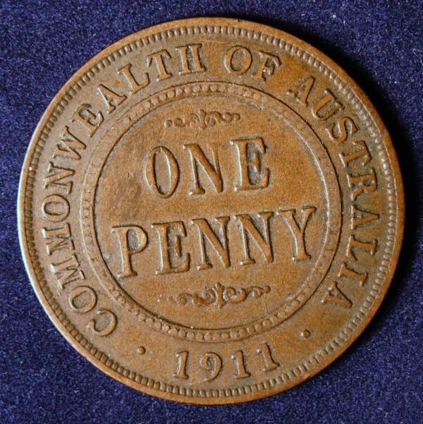 1911 Australia One Penny - King George V - A