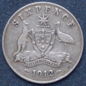1912 Australia Sixpence - King George V