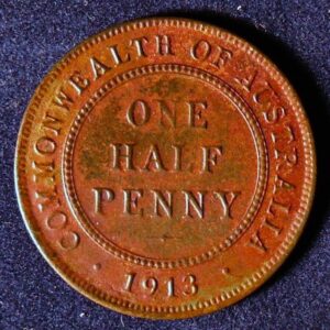 1913 Australia Half Penny - King George V