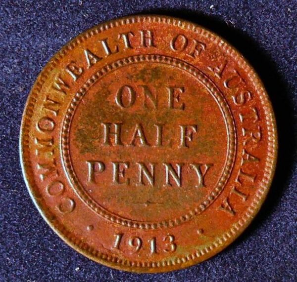 1913 Australia Half Penny - King George V