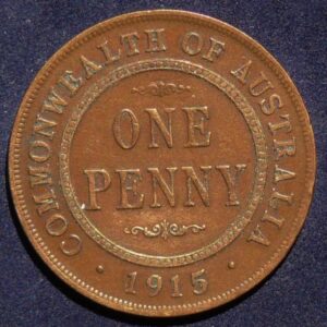 1915 Australia One Penny - King George V - A