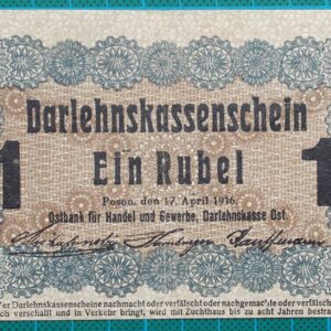 1916 DARLEHNSKASSENSCHEIN EIN RUBEL