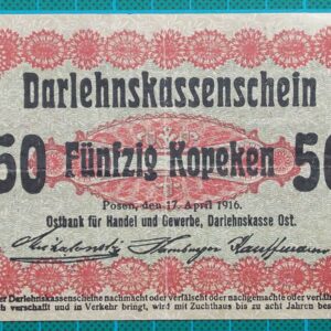 1916 Darlehnskassen Ost 50 Kopeken
