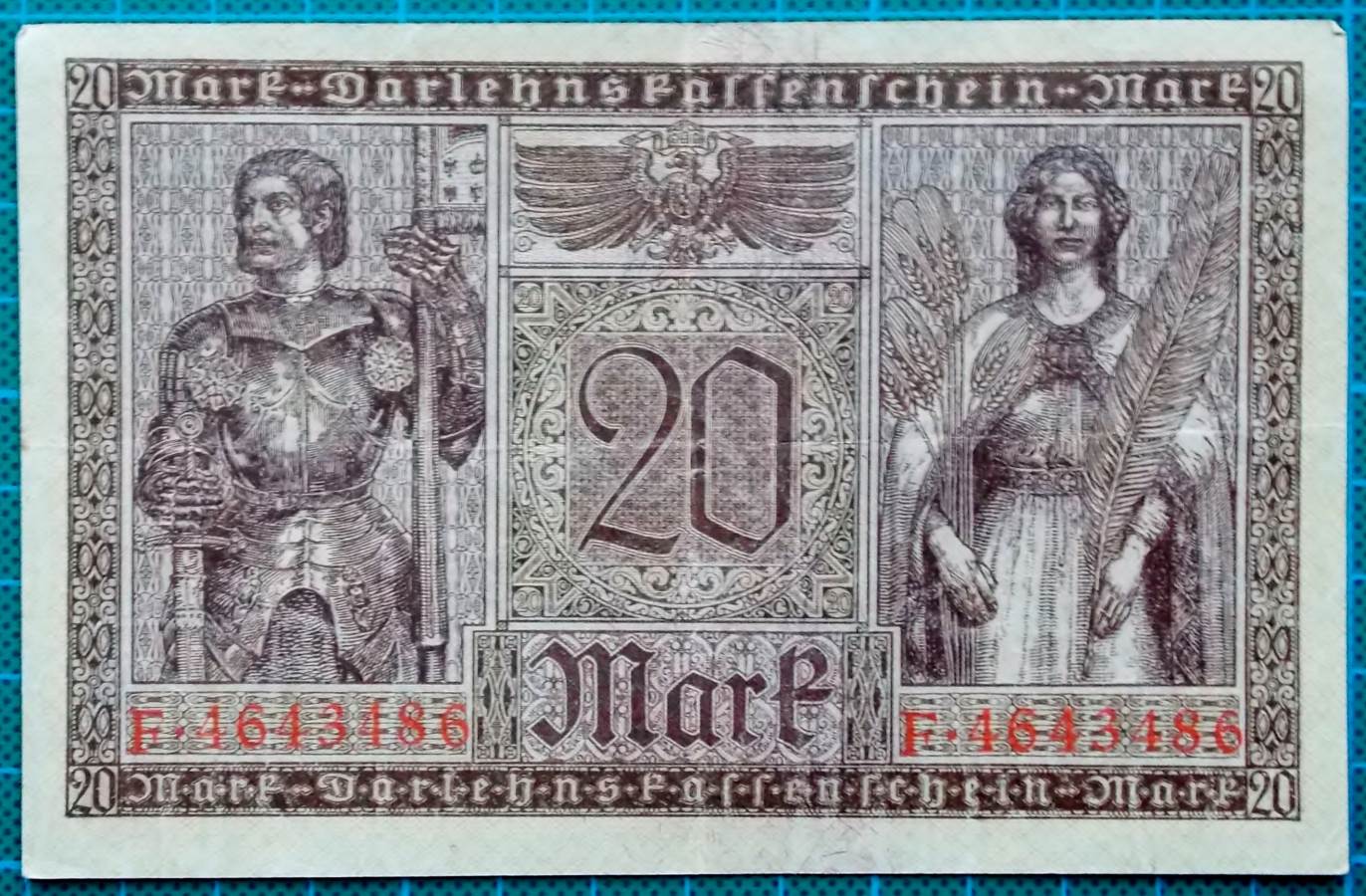 1918 DARLEHNSKASSENSCHEIN ZWANZIG MARK F1643486