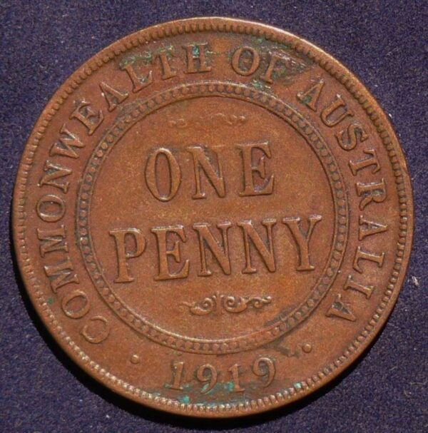 1919 Australia One Penny - King George V