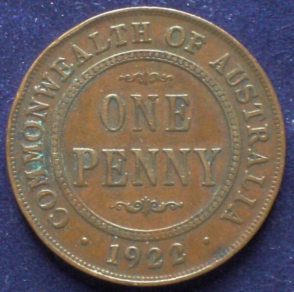 1922 Australia One Penny - King George V