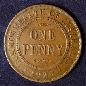 1923 Australia One Penny - King George V - A