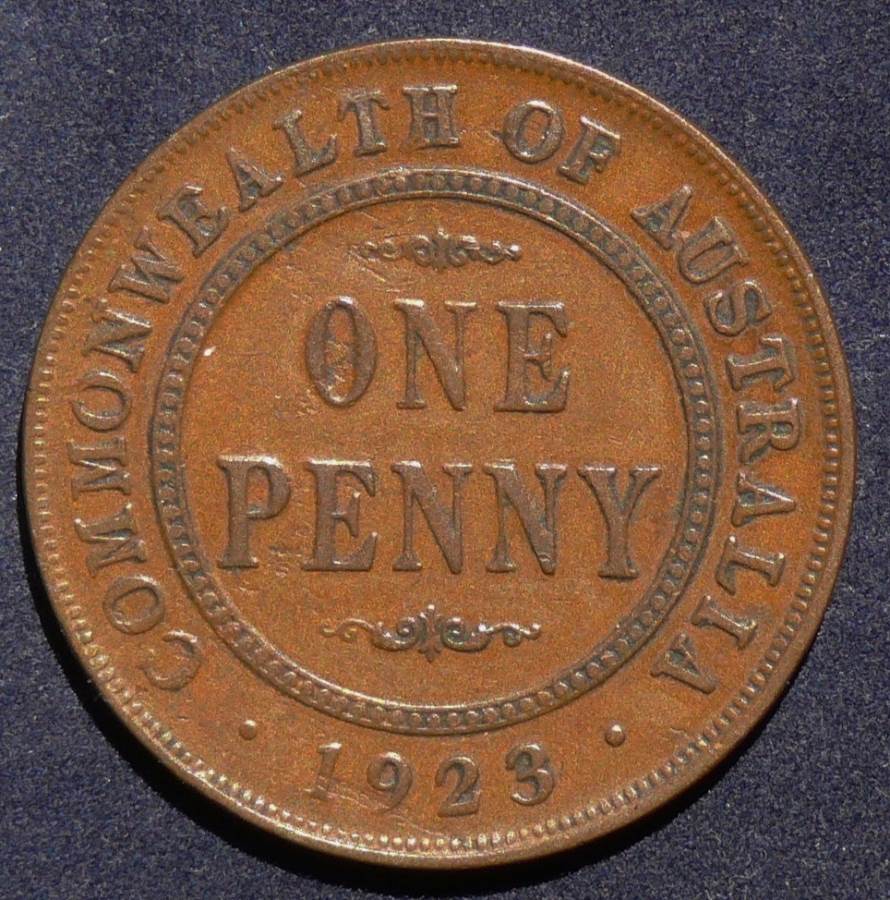 1923 Australia One Penny King V B 1923 Australia One Penny King V B