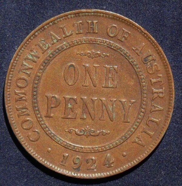 1924 Australia One Penny - King George V - A