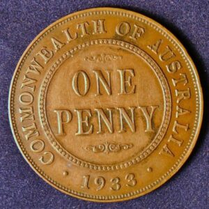 1933 Australia One Penny - King George V