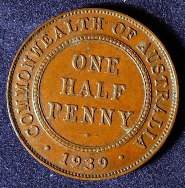 1939 Australia Half Penny - King George VI - A
