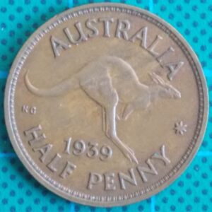 1939 Australia Half Penny - King George VI - EF