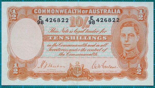 1939 Australia Ten Shillings - E98 84
