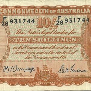 1942 Australia Ten Shillings - F28 - B