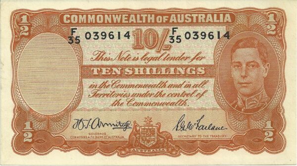1942 Australia Ten Shillings - F35