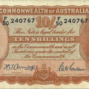 1942 Australia Ten Shillings - F50