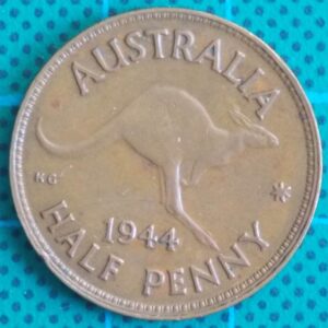 1944 Australia Half Penny - King George VI