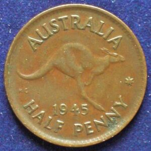 1945 Australia Half Penny - King George VI