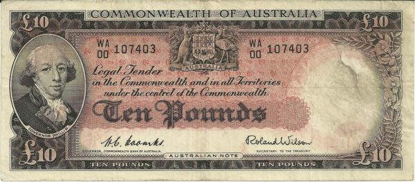 1954 Australia Ten Pounds WA00