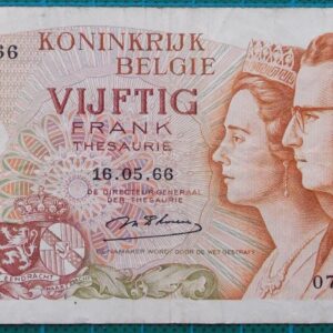1966 Belgium 50 Francs Banknote 076971766