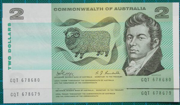 1968 Commonwealth of Australia Two Dollars Pair GQT