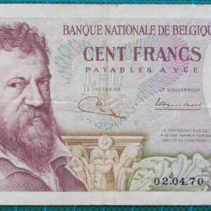 1970 Belgium 100 Francs Banknote 1127U0394