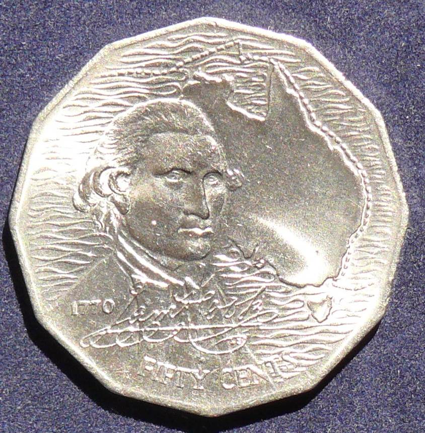 1970 Bicentenary Captain James Cook 50 Cents Coin