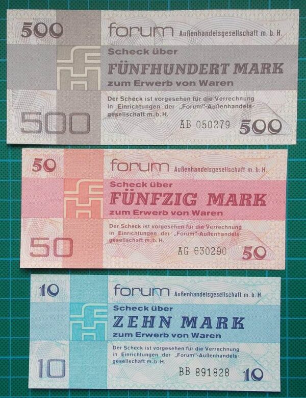 1979 GERMANY FORUMSCHECK EXCHANGE CURRENCY SET OF 6