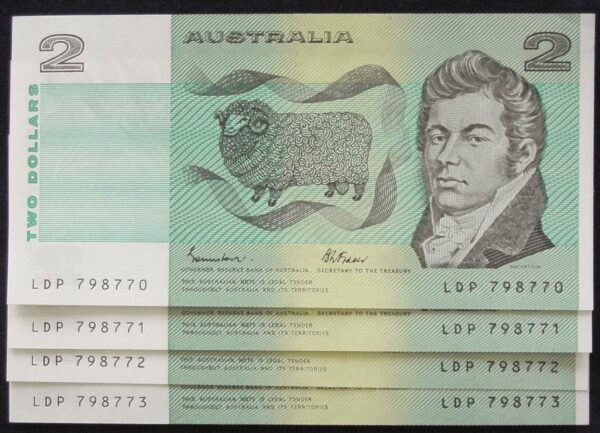 1985 Australia Two Dollars x 4 - LDP