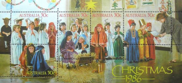 1986 Australia Post Mini Sheet - Christmas - Postmarked