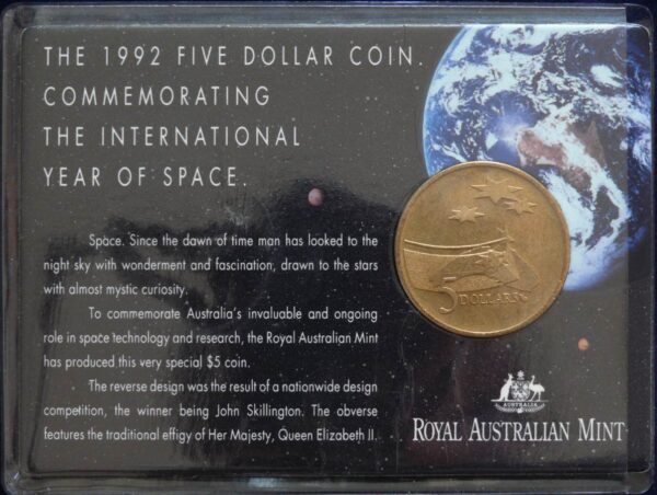 1992 Australia 5 Dollar Space Commemorative Coin