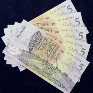 1992 Australia Five Dollars Polymer Notes x 5 - AA89