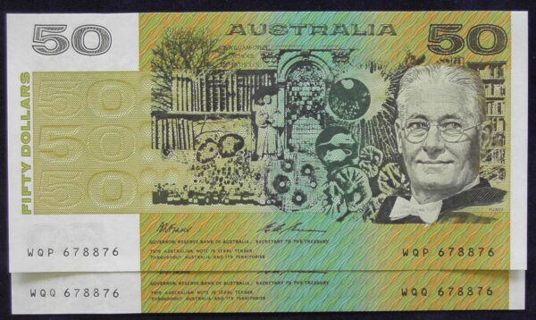 1993 Australia Fifty Dollars - Consec. Radars - WQP / WQQ