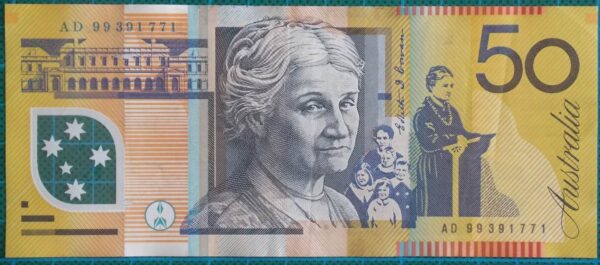 1999 Australia Fifty Dollars Banknote AD99391771