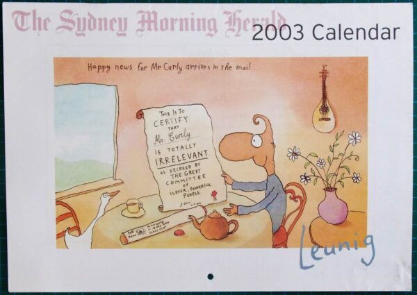 2003 Michael Leunig Sydney Morning Herald Calendar New