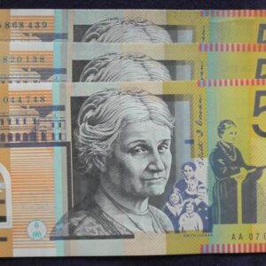 2005 Australia Fifty Dollars - AA 05 / 06 / 07 - 3 x First prefix