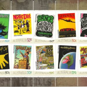 2006 Australia Post Stamp Sheetlet - Rock Posters
