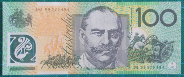 2008 Australia One Hundred Dollars Banknote DG08
