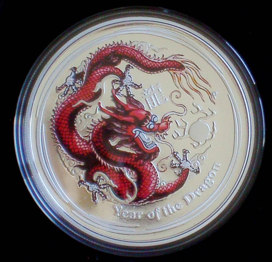 2012 Australian Lunar Silver Coin Series II - Year Of The Dragon