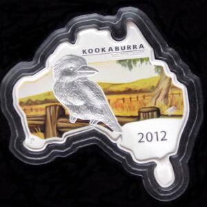 2012 Kookaburra Map Shaped $1 Silver Coin