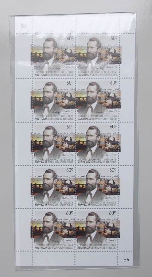 2013 Australia Post Stamp Sheetlet Pack Ludwig Leichhardt Joint Issue with Germany