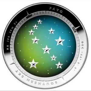 2013 Southern Sky Pavo $5 Domed Silver Proof Coin