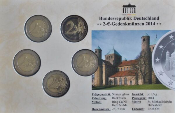 2014 ST MICHAELS CHURCH 2 EURO CARDED SET