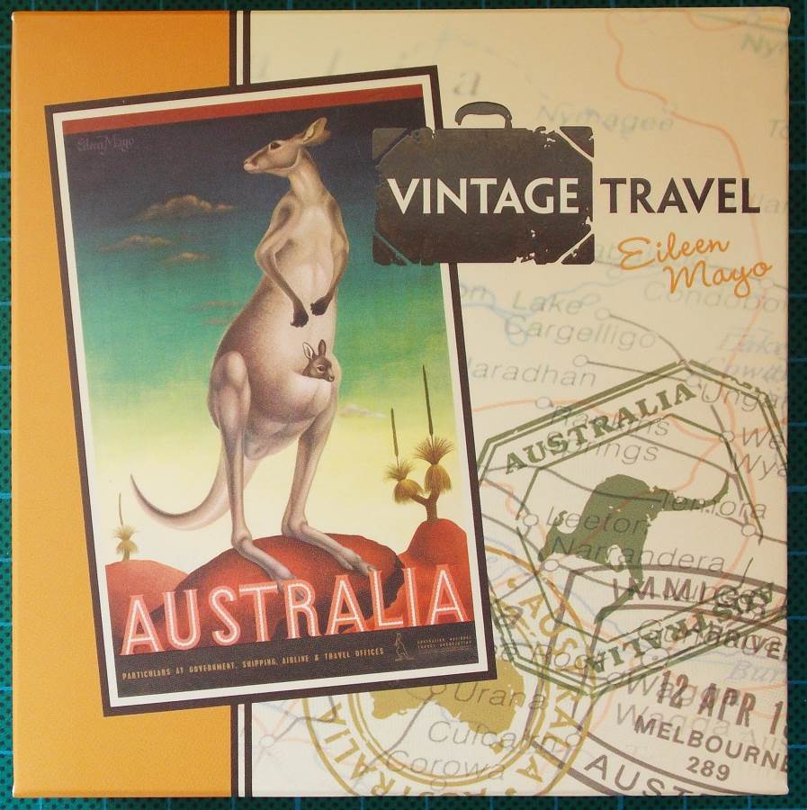 2014 Australia Vintage Travel Poster Kangaroo 1oz Silver Proof Rectangle Coin